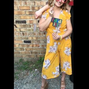 Charlotte Russe Yellow floral romper